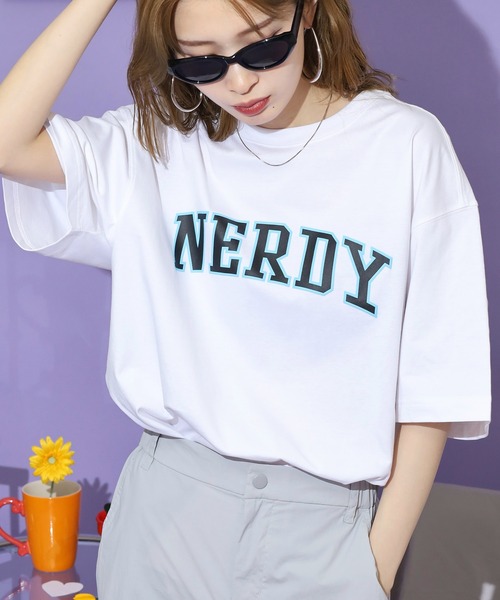 NERDY（ノルディ）の「T-SHIRTS Tシャツ（Tシャツ/カットソー・レディース・ピンク/ホワイト/ブラック/ネイビー・S/L/M）」の6枚目の写真