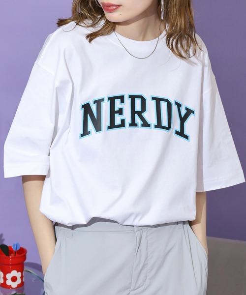 NERDY（ノルディ）の「T-SHIRTS Tシャツ（Tシャツ/カットソー・レディース・ピンク/ホワイト/ブラック/ネイビー・S/L/M）」の7枚目の写真