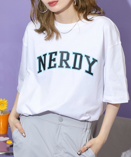 NERDY（ノルディ）の「T-SHIRTS Tシャツ（Tシャツ/カットソー・レディース・ピンク/ホワイト/ブラック/ネイビー・S/L/M）」の8枚目の写真