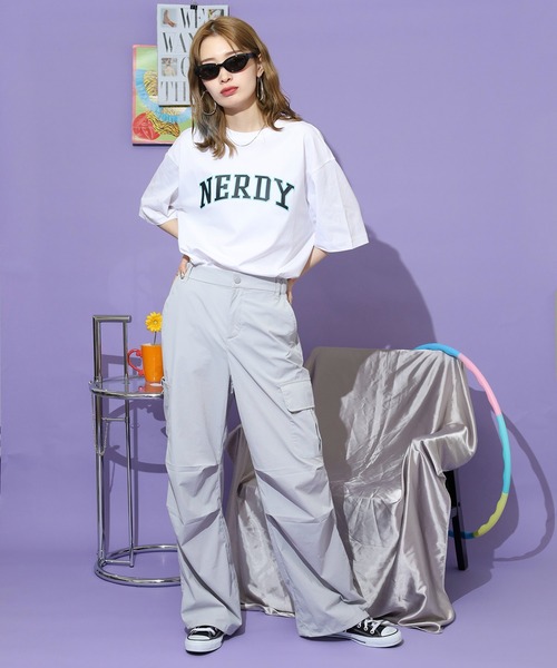 NERDY（ノルディ）の「T-SHIRTS Tシャツ（Tシャツ/カットソー・レディース・ピンク/ホワイト/ブラック/ネイビー・S/L/M）」の9枚目の写真