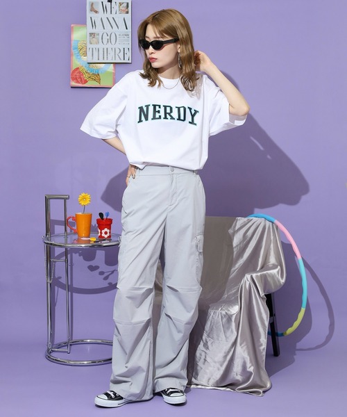 NERDY（ノルディ）の「T-SHIRTS Tシャツ（Tシャツ/カットソー・レディース・ピンク/ホワイト/ブラック/ネイビー・S/L/M）」の10枚目の写真