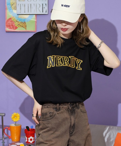 NERDY（ノルディ）の「T-SHIRTS Tシャツ（Tシャツ/カットソー・レディース・ピンク/ホワイト/ブラック/ネイビー・S/L/M）」の14枚目の写真