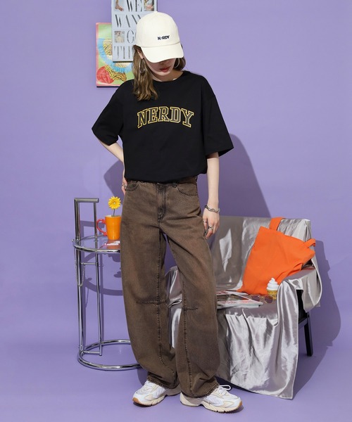 NERDY（ノルディ）の「T-SHIRTS Tシャツ（Tシャツ/カットソー・レディース・ピンク/ホワイト/ブラック/ネイビー・S/L/M）」の16枚目の写真