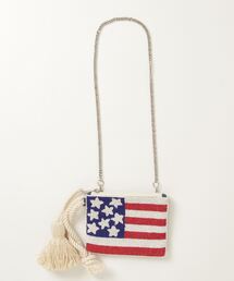 MAISON mou（メゾンムー）の「【Swaraj/スワラージ】MINI 国旗ビーズチェーンポーチ（手刺繍ビーズ）（ポーチ）」