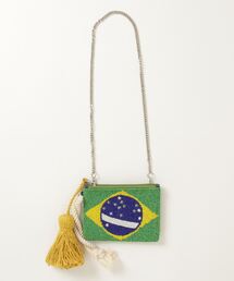 MAISON mou（メゾンムー）の「【Swaraj/スワラージ】MINI 国旗ビーズチェーンポーチ（手刺繍ビーズ）（ポーチ）」