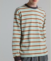 CINOH（チノ）の「STRIPE LONG SLEEVE T-SHIRT（Tシャツ/カットソー・メンズ）」