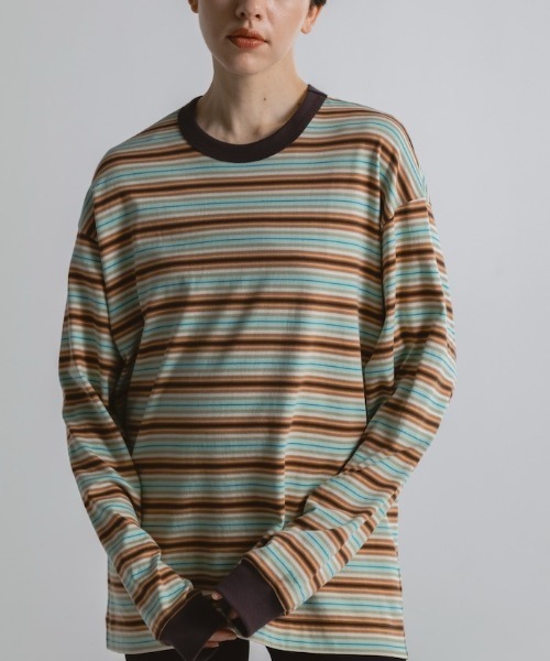 CINOH（チノ）の「STRIPE LONG SLEEVE T-SHIRT（Tシャツ/カットソー 