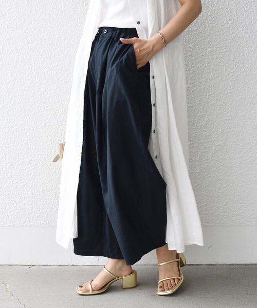 SHIPS.me(シップスミー)の「【ZOZO限定】SHIPS.me: 綿麻 タック バルーン パンツ(その他パンツ・レディース・ナチュラル/カーキ/ブラック/ライトベージュ/サックスブルー/ダークブラウン/ネイビー/イエロー・マルチサイズ)」の6枚目の写真