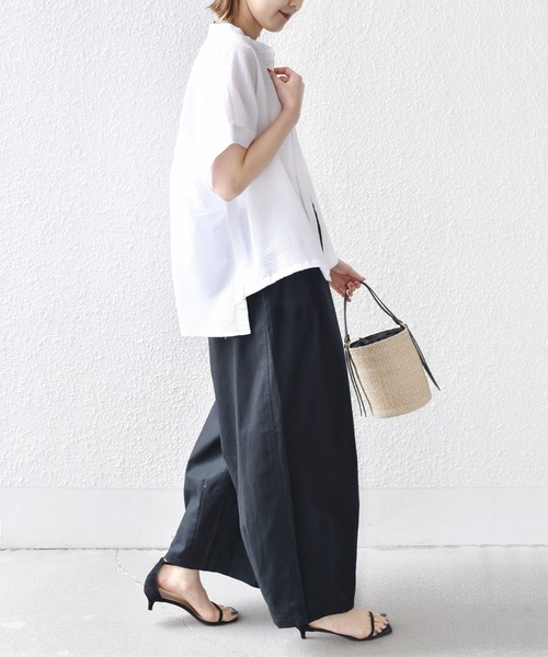 SHIPS.me(シップスミー)の「【ZOZO限定】SHIPS.me: 綿麻 タック バルーン パンツ(その他パンツ・レディース・ナチュラル/カーキ/ブラック/ライトベージュ/サックスブルー/ダークブラウン/ネイビー/イエロー・マルチサイズ)」の12枚目の写真