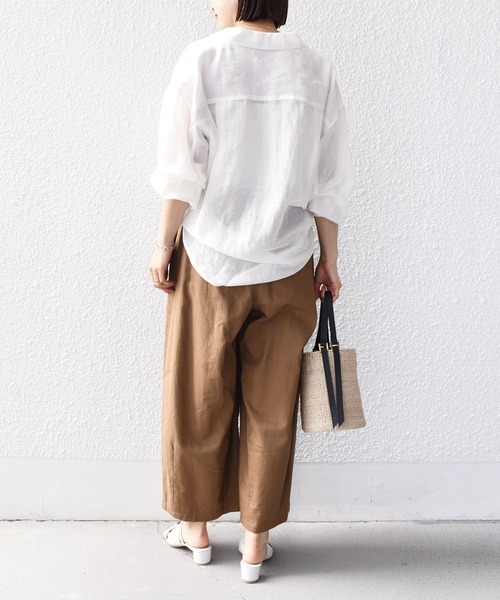 SHIPS.me(シップスミー)の「【ZOZO限定】SHIPS.me: 綿麻 タック バルーン パンツ(その他パンツ・レディース・ナチュラル/カーキ/ブラック/ライトベージュ/サックスブルー/ダークブラウン/ネイビー/イエロー・マルチサイズ)」の22枚目の写真