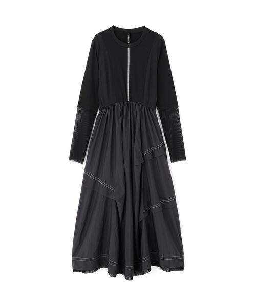 AULA AILA(アウラアイラ)の「AULA AILA/アウラアイラ/WAIST SWITCHING ONE PIECE/ウエストスイッチングワンピース(ワンピース・レディース・ブラック/ホワイト系2・0)」の7枚目の写真