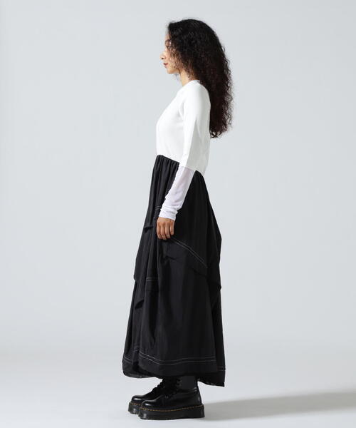 AULA AILA(アウラアイラ)の「AULA AILA/アウラアイラ/WAIST SWITCHING ONE PIECE/ウエストスイッチングワンピース(ワンピース・レディース・ブラック/ホワイト系2・0)」の12枚目の写真