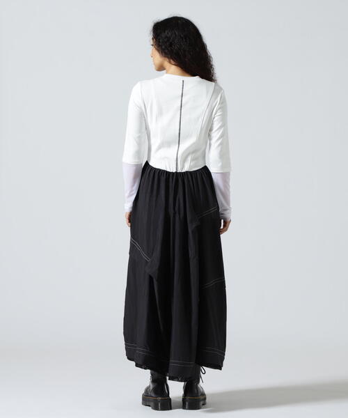 AULA AILA(アウラアイラ)の「AULA AILA/アウラアイラ/WAIST SWITCHING ONE PIECE/ウエストスイッチングワンピース(ワンピース・レディース・ブラック/ホワイト系2・0)」の13枚目の写真