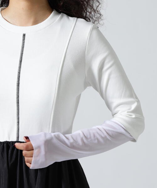 AULA AILA(アウラアイラ)の「AULA AILA/アウラアイラ/WAIST SWITCHING ONE PIECE/ウエストスイッチングワンピース(ワンピース・レディース・ブラック/ホワイト系2・0)」の15枚目の写真