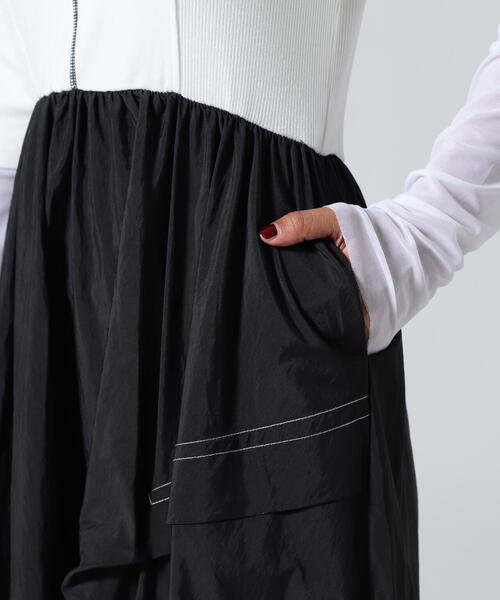 AULA AILA(アウラアイラ)の「AULA AILA/アウラアイラ/WAIST SWITCHING ONE PIECE/ウエストスイッチングワンピース(ワンピース・レディース・ブラック/ホワイト系2・0)」の16枚目の写真