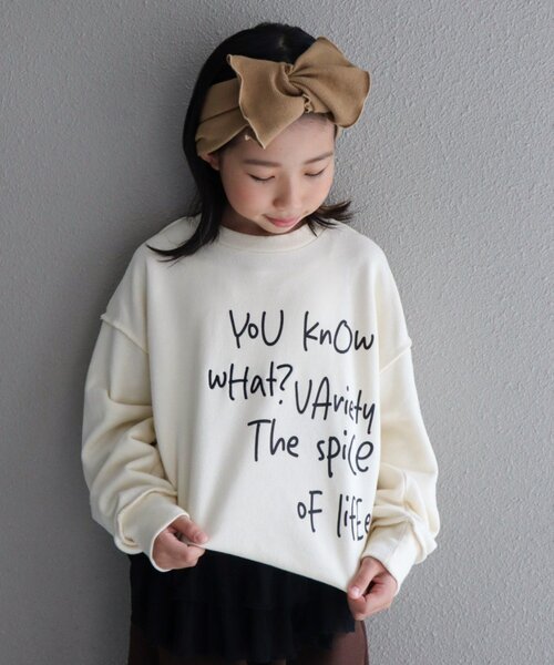 CIAOPANIC TYPY（チャオパニックティピー）の「【KIDS】【男女兼用】ポイントロゴ刺繍オーバースウェット（Tシャツ/カットソー・キッズ・グレー/アイボリー/サックスブルー・X-LARGE/XX-LARGE/SMALL/MEDIUM/LARGE）」の4枚目の写真