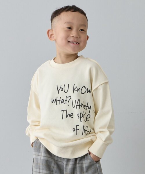 CIAOPANIC TYPY（チャオパニックティピー）の「【KIDS】【男女兼用】ポイントロゴ刺繍オーバースウェット（Tシャツ/カットソー・キッズ・グレー/アイボリー/サックスブルー・X-LARGE/XX-LARGE/SMALL/MEDIUM/LARGE）」の8枚目の写真