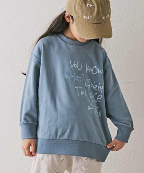 CIAOPANIC TYPY（チャオパニックティピー）の「【KIDS】【男女兼用】ポイントロゴ刺繍オーバースウェット（Tシャツ/カットソー・キッズ・グレー/アイボリー/サックスブルー・X-LARGE/XX-LARGE/SMALL/MEDIUM/LARGE）」の9枚目の写真
