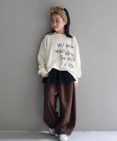 CIAOPANIC TYPY（チャオパニックティピー）の「【KIDS】【男女兼用】ポイントロゴ刺繍オーバースウェット（Tシャツ/カットソー・キッズ・グレー/アイボリー/サックスブルー・X-LARGE/XX-LARGE/SMALL/MEDIUM/LARGE）」の12枚目の写真