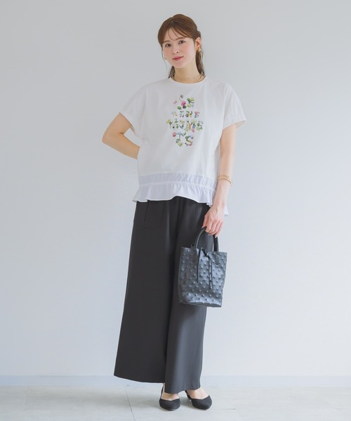 KATHARINE ROSS（キャサリンロス）の「【KATHARINE ROSS】アートフラワープリントプルオーバー（Tシャツ/カットソー・レディース・ホワイト/ブラック・MEDIUM）」の9枚目の写真