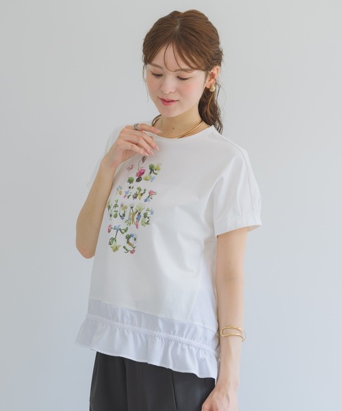 KATHARINE ROSS（キャサリンロス）の「【KATHARINE ROSS】アートフラワープリントプルオーバー（Tシャツ/カットソー・レディース・ホワイト/ブラック・MEDIUM）」の13枚目の写真