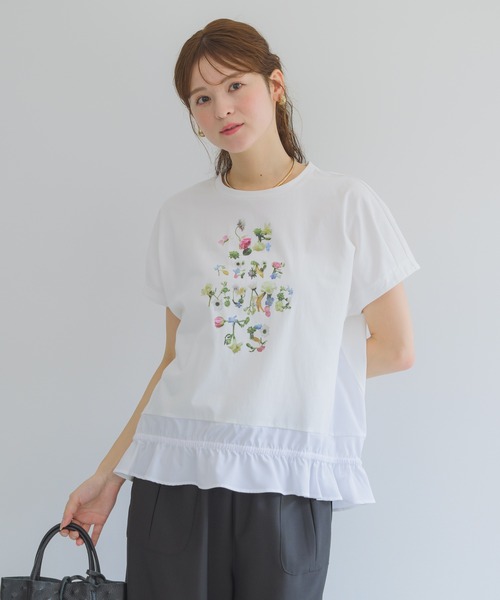 KATHARINE ROSS（キャサリンロス）の「【KATHARINE ROSS】アートフラワープリントプルオーバー（Tシャツ/カットソー・レディース・ホワイト/ブラック・MEDIUM）」の14枚目の写真
