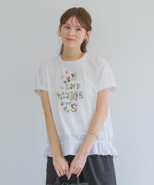 KATHARINE ROSS（キャサリンロス）の「【KATHARINE ROSS】アートフラワープリントプルオーバー（Tシャツ/カットソー・レディース・ホワイト/ブラック・MEDIUM）」の15枚目の写真