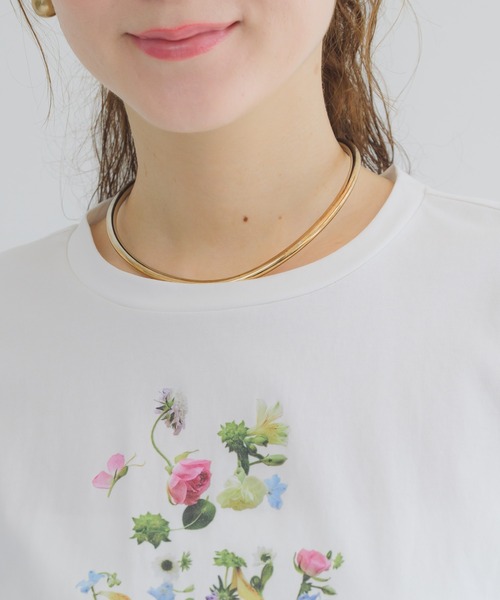 KATHARINE ROSS（キャサリンロス）の「【KATHARINE ROSS】アートフラワープリントプルオーバー（Tシャツ/カットソー・レディース・ホワイト/ブラック・MEDIUM）」の18枚目の写真