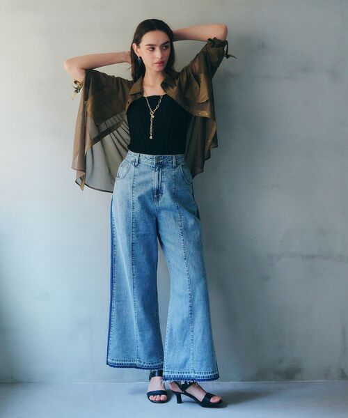 Editt by YECCA VECCA(エディットバイイェッカヴェッカ)の「メッシュMIXデザインシャツ②(シャツ/ブラウス・レディース・ブラック/カーキ・FREE)」の11枚目の写真