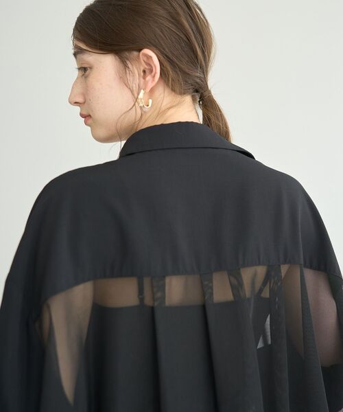 Editt by YECCA VECCA(エディットバイイェッカヴェッカ)の「メッシュMIXデザインシャツ②(シャツ/ブラウス・レディース・ブラック/カーキ・FREE)」の19枚目の写真