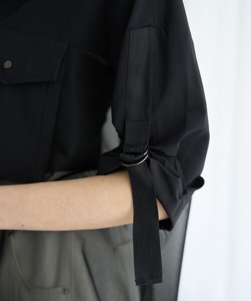 Editt by YECCA VECCA(エディットバイイェッカヴェッカ)の「メッシュMIXデザインシャツ②(シャツ/ブラウス・レディース・ブラック/カーキ・FREE)」の20枚目の写真