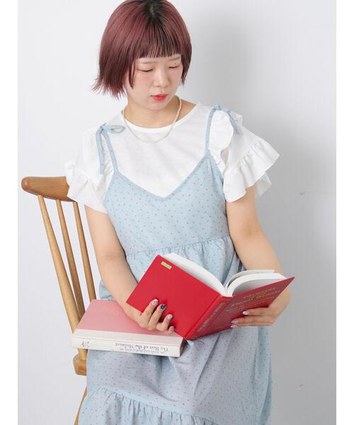 ehka sopo（エヘカソポ）の「前後2WAY小花柄キャミワンピース（ワンピース・レディース・オフホワイト/サックスブルー/ネイビー・F）」の4枚目の写真