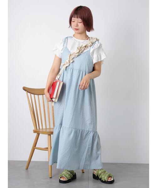 ehka sopo（エヘカソポ）の「前後2WAY小花柄キャミワンピース（ワンピース・レディース・オフホワイト/サックスブルー/ネイビー・F）」の8枚目の写真