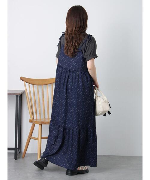 ehka sopo（エヘカソポ）の「前後2WAY小花柄キャミワンピース（ワンピース・レディース・オフホワイト/サックスブルー/ネイビー・F）」の14枚目の写真