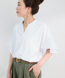 B.C STOCK（ベーセーストック）の「ウォッシャブル / 接触冷感 / 袖フレアTEE（Tシャツ/カットソー）」