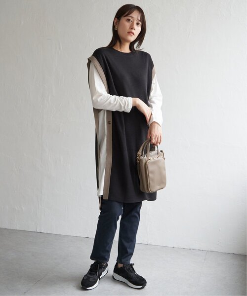 ikka（イッカ）の「【2点セット】サイドボタンニットベストセットワンピース（ワンピース・レディース・ブラック/グリーン系その他/モカ・M/L/S）」の8枚目の写真