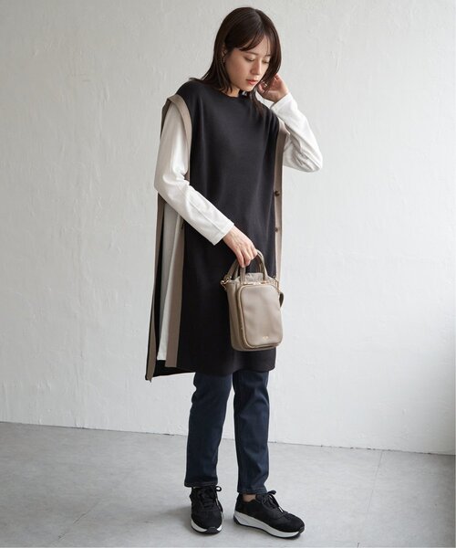 ikka（イッカ）の「【2点セット】サイドボタンニットベストセットワンピース（ワンピース・レディース・ブラック/グリーン系その他/モカ・M/L/S）」の9枚目の写真