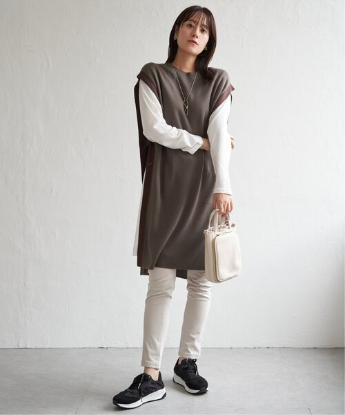 ikka（イッカ）の「【2点セット】サイドボタンニットベストセットワンピース（ワンピース・レディース・ブラック/グリーン系その他/モカ・M/L/S）」の15枚目の写真