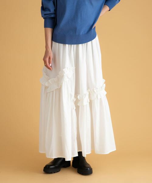 URBAN RESEARCH Sonny Label（アーバンリサーチサニーレーベル）の「フリルディテールコットンスカート（スカート・レディース・ブラック/ホワイト・FREE）」の15枚目の写真