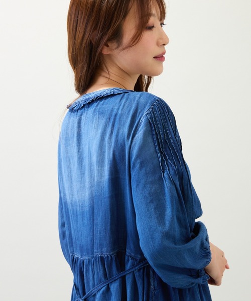 Rose Tiara(ローズティアラ)の「【手洗いOK】デニムワンピース(ワンピース・レディース・ネイビー・38)」の6枚目の写真