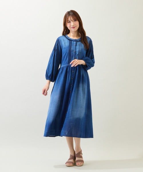 Rose Tiara(ローズティアラ)の「【手洗いOK】デニムワンピース(ワンピース・レディース・ネイビー・38)」の7枚目の写真