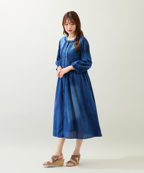 Rose Tiara(ローズティアラ)の「【手洗いOK】デニムワンピース(ワンピース・レディース・ネイビー・38)」の8枚目の写真