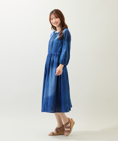 Rose Tiara(ローズティアラ)の「【手洗いOK】デニムワンピース(ワンピース・レディース・ネイビー・38)」の9枚目の写真