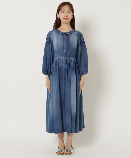 Rose Tiara(ローズティアラ)の「【手洗いOK】デニムワンピース(ワンピース・レディース・ネイビー・38)」の12枚目の写真