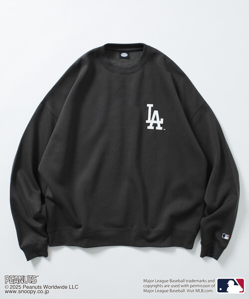 限定展開 MLB×PEANUTS 別注 ビッグシルエット バックプリント クルー