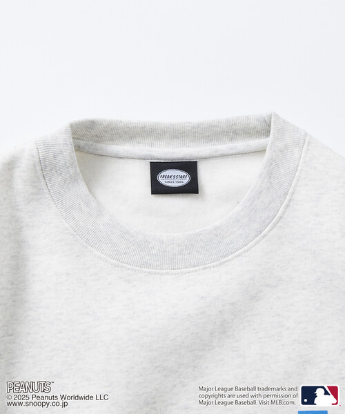 限定展開 MLB×PEANUTS 別注 ビッグシルエット バックプリント クルー
