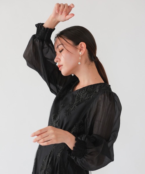 haremode(ハレモード)の「クラシカルエンブロイダリードレス(ドレス・レディース・ブラック/ライトグレー/ベージュ・S/M)」の5枚目の写真