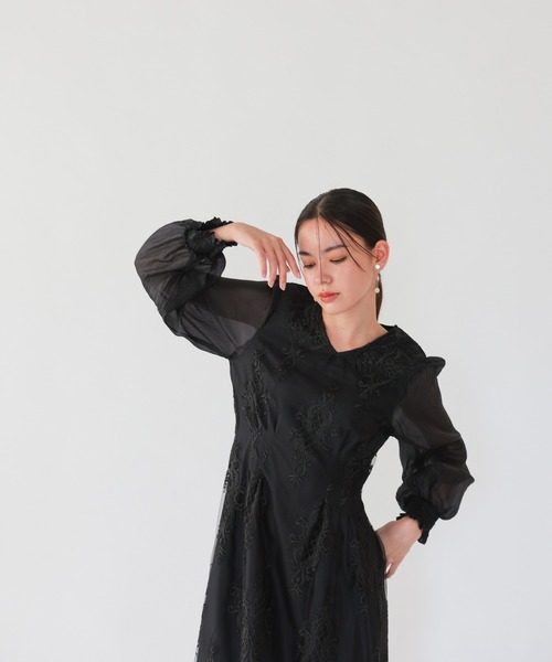 haremode(ハレモード)の「クラシカルエンブロイダリードレス(ドレス・レディース・ブラック/ライトグレー/ベージュ・S/M)」の6枚目の写真