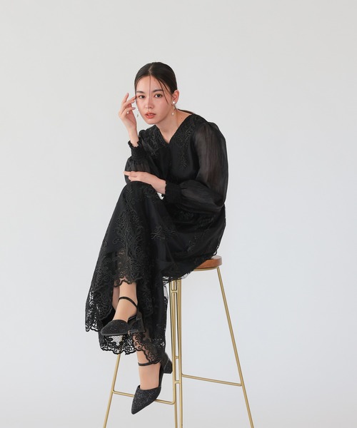 haremode(ハレモード)の「クラシカルエンブロイダリードレス(ドレス・レディース・ブラック/ライトグレー/ベージュ・S/M)」の12枚目の写真