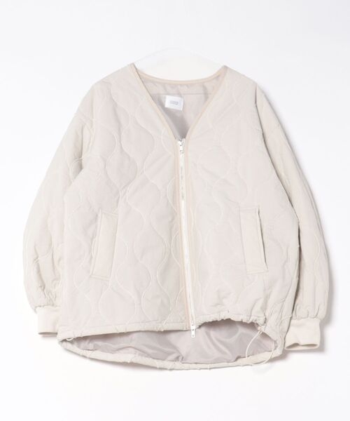 LOWRYS FARM（ローリーズファーム）の「キルティングミドルブルゾン　579778（ブルゾン・レディース・アイボリー/ブラック/カーキ/オフホワイト・FREE）」の2枚目の写真
